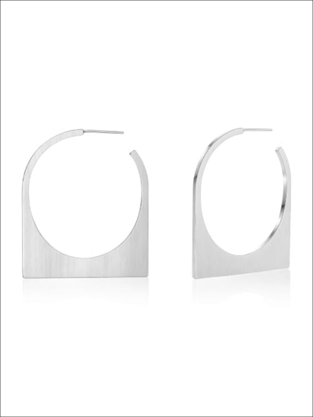Geometric Square Hoop Earrings 14K Gold Plated Brass Statement